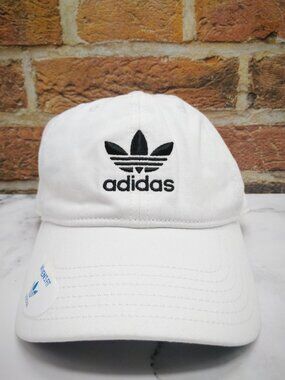 Adidas Originals Trefoil Hat White Black Logo Adjustable Women’s Cap